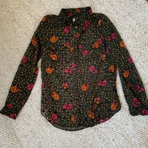 LOFT sheer two pocket button down